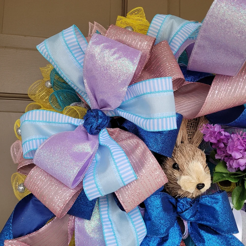 New Handmade Easter Wreath 25 Inches Easter Bunny Wreath